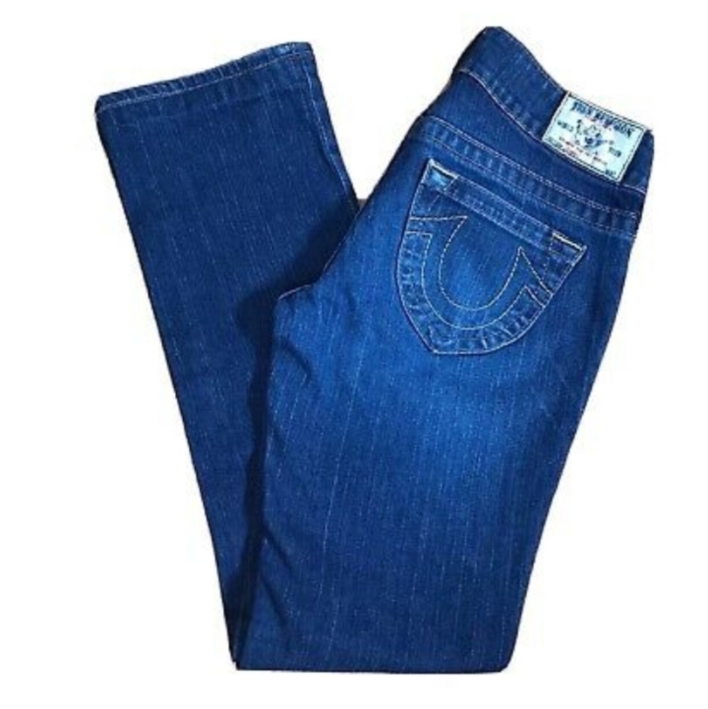 TRUE RELIGION Women Johnny Skinny Slim Blue Jeans